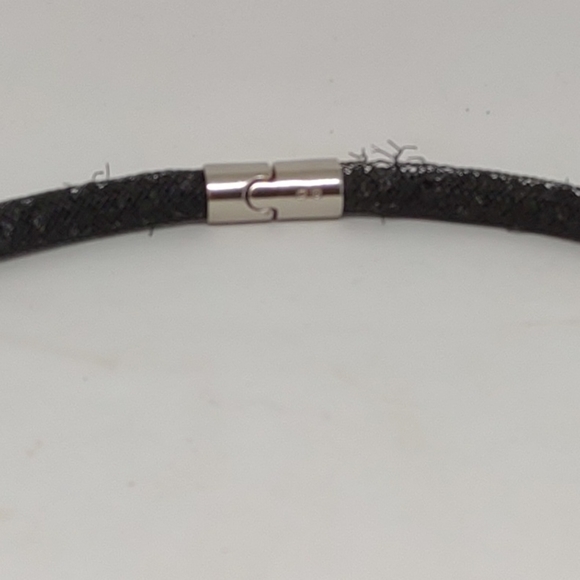 Black Stardust crystal mesh Swarovski Choker Or Wrap Bracelet 16” Magnetic Clasp - Picture 9 of 9